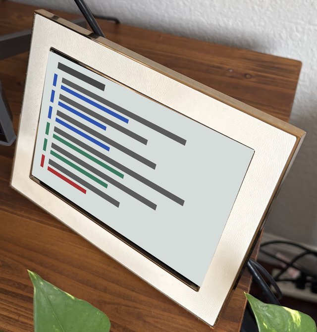 E-ink calendar display in a picture frame